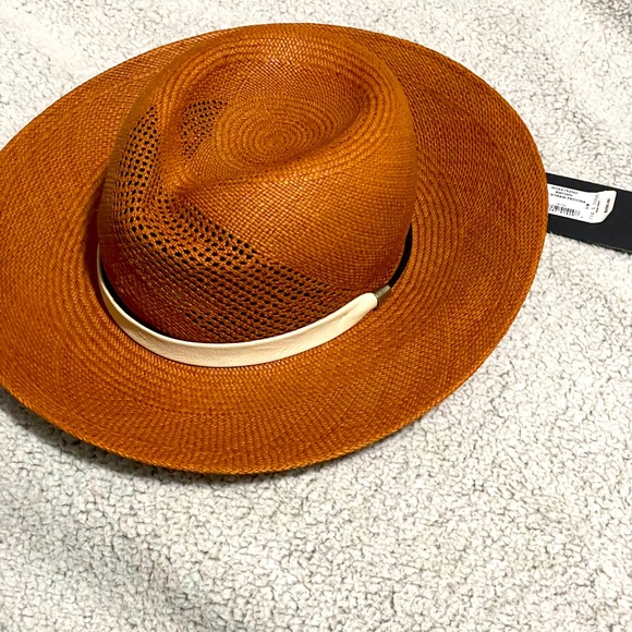 This is a genuine Rag & Bone Zoe straw Fedora. This item has never been worn! - Picture 3 of 5